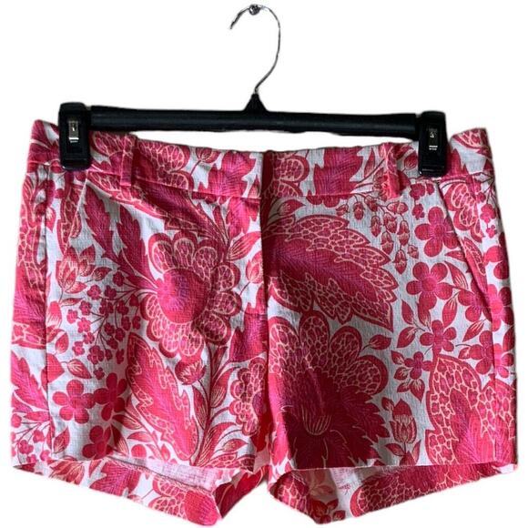 J Crew Shorts Women's Size 6 Multicolor Floral Pattern High-Rise Casual Chino - Picture 1 of 8